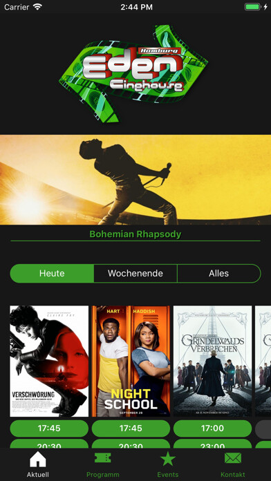 Emulate iPhone app Eden Cinehouse Kino Homburg using MyAndroid