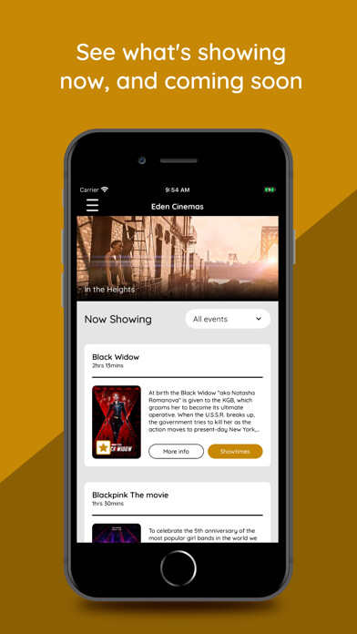 Emulate iPhone app Eden Cinemas using MyAndroid