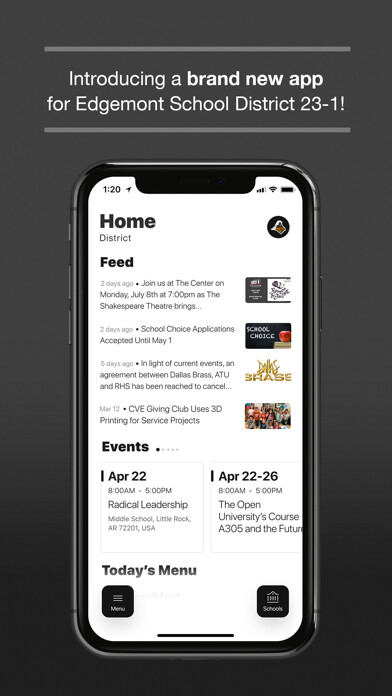 Emulate iPhone app Edgemont School District 23-1 using MyAndroid