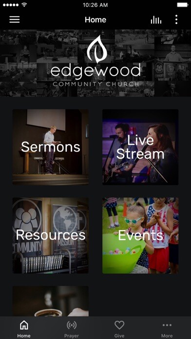 Emulate iPhone app Edgewood Community Church using MyAndroid