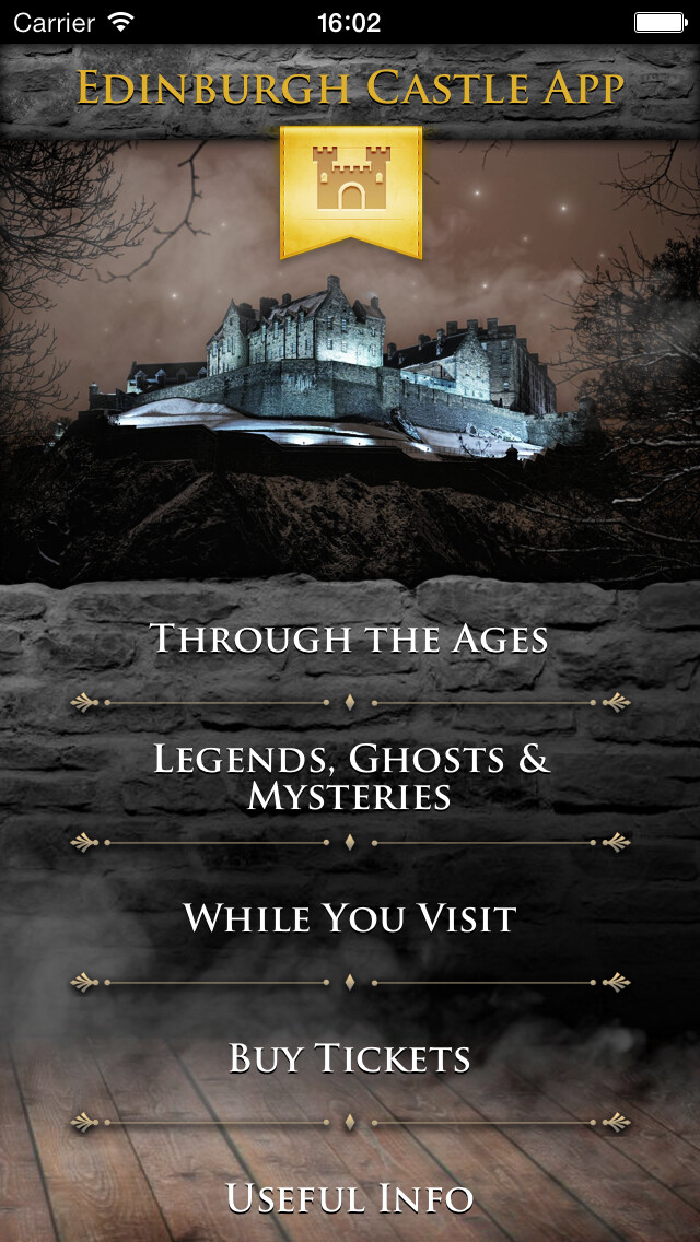 Emulate iPhone app Edinburgh Castle Guide with Audio using MyAndroid