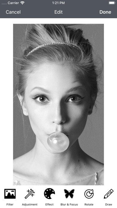 Emulate iPhone app Edit Photos - Pictures Editor using MyAndroid