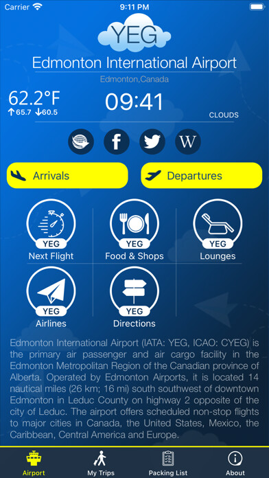 Emulate iPhone app Edmonton Airport Info + Radar using MyAndroid Emulate iPhone app Edmonton Airport Info + Radar using MyAndroid