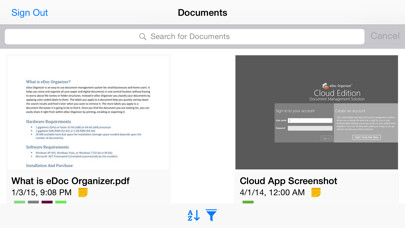 Emulate iPhone app eDoc Organizer Cloud Document Management using MyAndroid