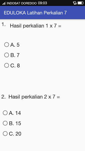 Run android online APK Eduloka Perkalian 7 dengan nilai dan kunci jawaban from MyAndroid or emulate Eduloka Perkalian 7 dengan nilai dan kunci jawaban using MyAndroid
