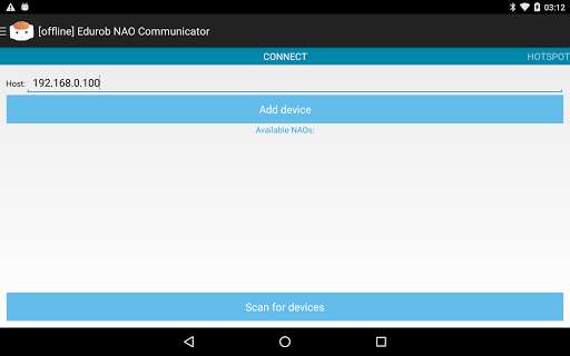 Emulate Android APK Edurob NAO Controller Emulate Android APK Edurob NAO Controller