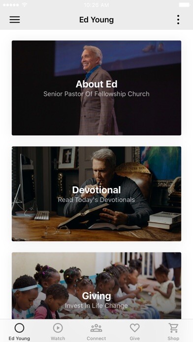 Emulate iPhone app Ed Young TV using MyAndroid