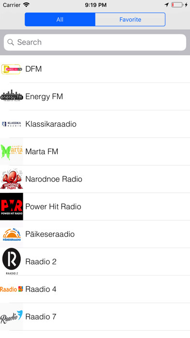 Emulate iPhone app Eesti Radio using MyAndroid