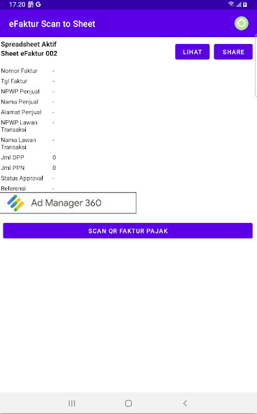 Run android online APK eFaktur QR Scan to Sheet from MyAndroid or emulate eFaktur QR Scan to Sheet using MyAndroid Run android online APK eFaktur QR Scan to Sheet from MyAndroid or emulate eFaktur QR Scan to Sheet using MyAndroid