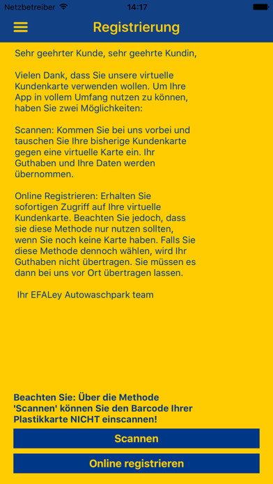 Emulate iPhone app EFA-LEY Autowaschpark App using MyAndroid Emulate iPhone app EFA-LEY Autowaschpark App using MyAndroid