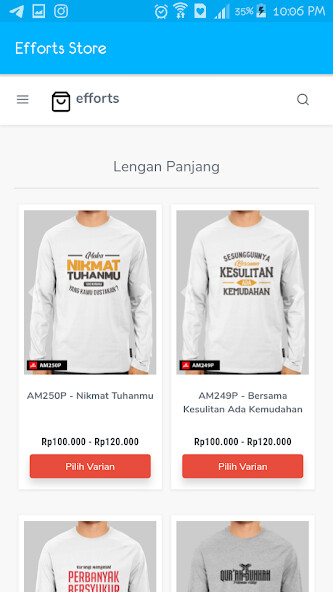 Run android online APK Efforts Store from MyAndroid or emulate Efforts Store using MyAndroid