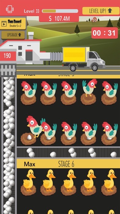 Emulate iPhone app Eggs factory - Breeding game using MyAndroid