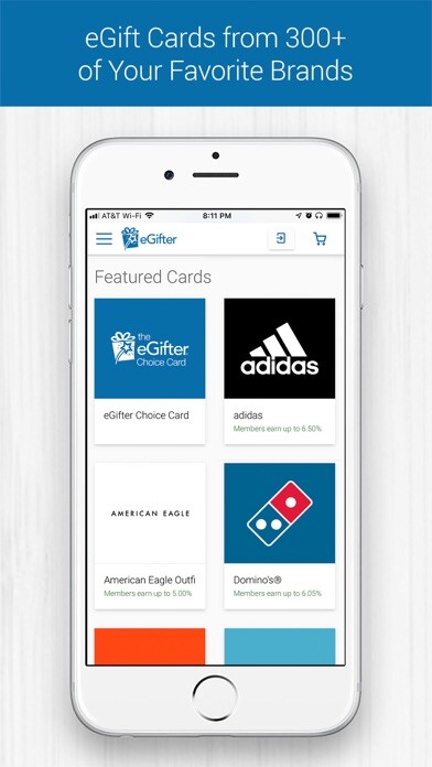 Emulate iPhone app eGifter – Discounted Gift Card using MyAndroid