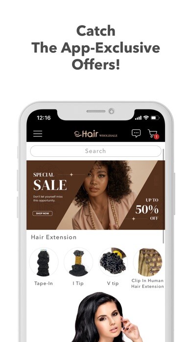 Emulate iPhone app eHair Wholesale using MyAndroid