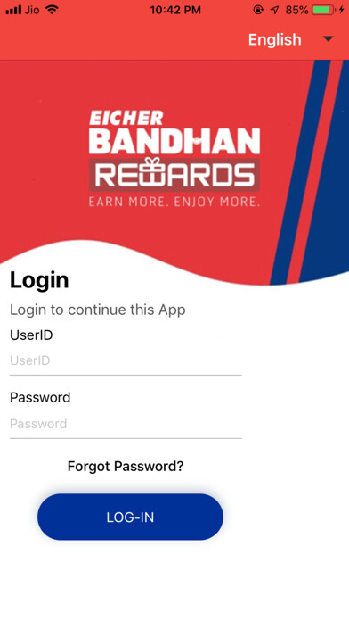 Emulate iPhone app EicherBandhanRewards using MyAndroid