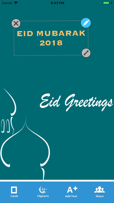 Emulate iPhone app Eid Card Greetings using MyAndroid