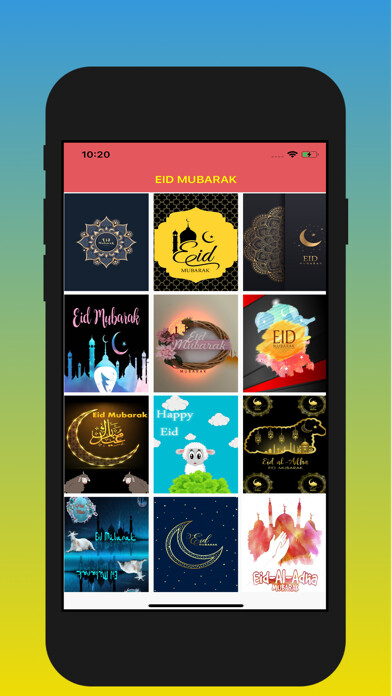 Emulate iPhone app Eid Mubarak:عيد مبارك:Greeting using MyAndroid