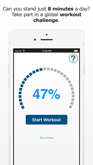 Emulate iPhone app Eight - 8 Minute Workout Challenge using MyAndroid