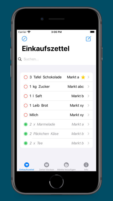 Emulate iPhone app Einkaufszettel zum abhaken using MyAndroid Emulate iPhone app Einkaufszettel zum abhaken using MyAndroid