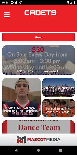 Run android online APK Eisenhower Cadets Athletics from MyAndroid or emulate Eisenhower Cadets Athletics using MyAndroid