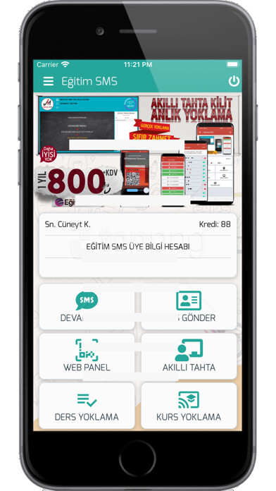 Emulate iPhone app Eğitim SMS using MyAndroid