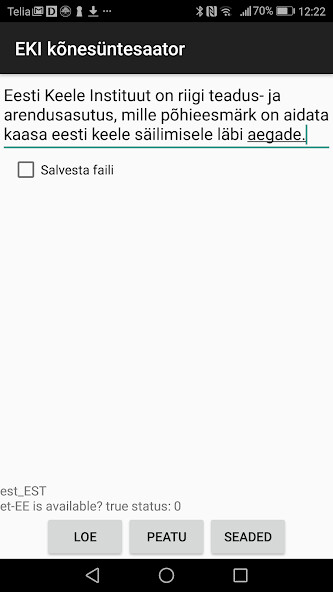 Run android online APK EKI kõnesüntesaator from MyAndroid or emulate EKI kõnesüntesaator using MyAndroid