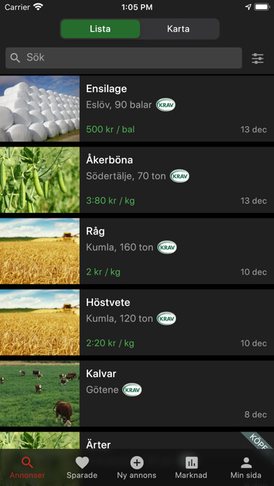 Emulate iPhone app Ekoförmedlingen using MyAndroid
