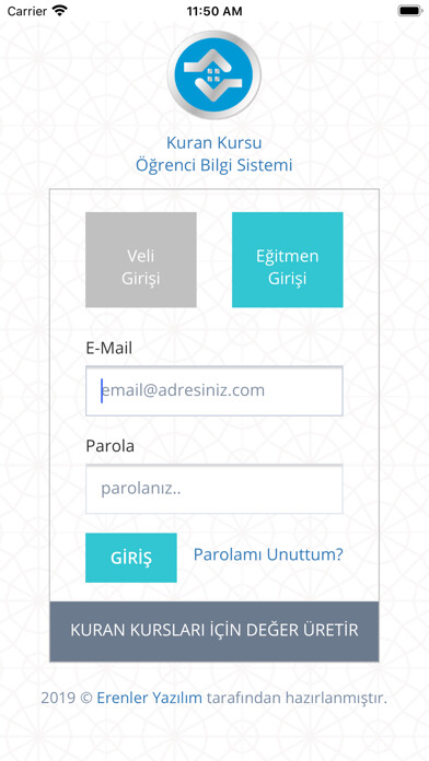 Emulate iPhone app e-Kurankursu Öğrenci Bilgi Sis using MyAndroid Emulate iPhone app e-Kurankursu Öğrenci Bilgi Sis using MyAndroid
