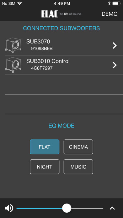 Emulate iPhone app ELAC SUB Control 2.0 using MyAndroid Emulate iPhone app ELAC SUB Control 2.0 using MyAndroid