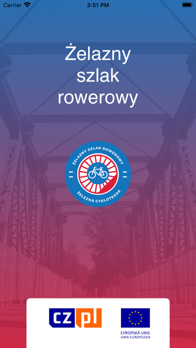 Emulate iPhone app Żelazny Szlak Rowerowy using MyAndroid