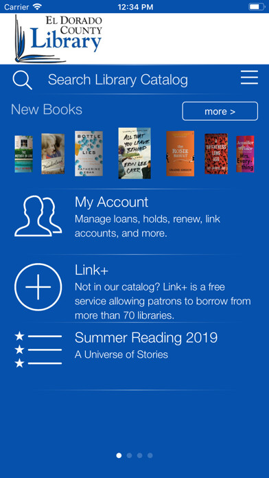 Emulate iPhone app El Dorado County Library using MyAndroid