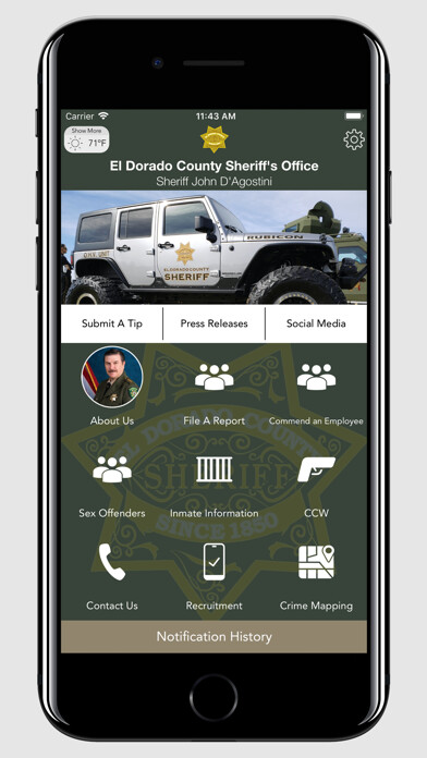 Emulate iPhone app El Dorado County Sheriff using MyAndroid Emulate iPhone app El Dorado County Sheriff using MyAndroid