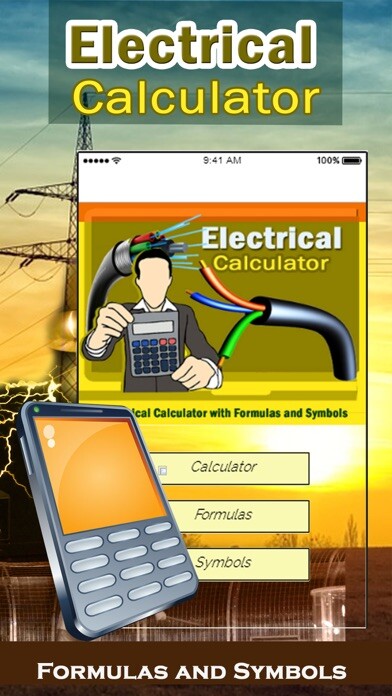 Emulate iPhone app Electrical Calculator with Formulas and Symbols using MyAndroid