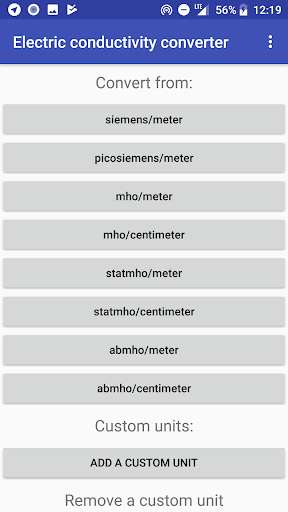 Run android online APK Electric conductivity converter from MyAndroid or emulate Electric conductivity converter using MyAndroid