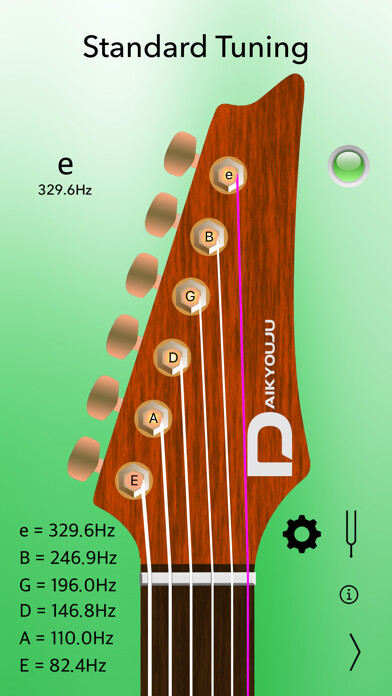 Emulate iPhone app Electric Guitar Tuner Pro using MyAndroid