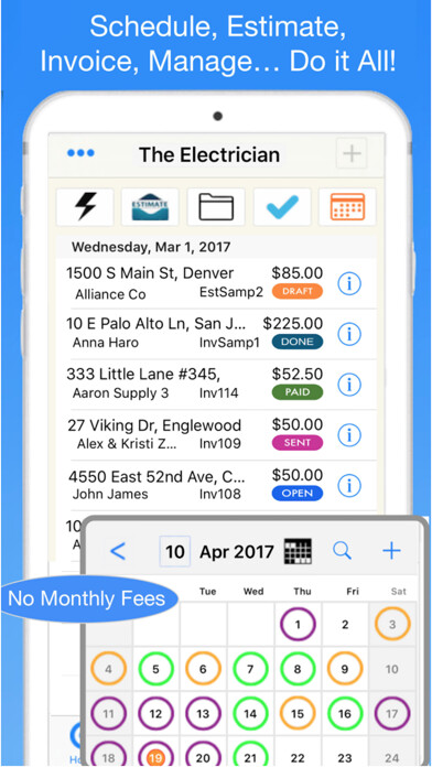 Emulate iPhone app Electrician Invoice & Estimate using MyAndroid Emulate iPhone app Electrician Invoice & Estimate using MyAndroid