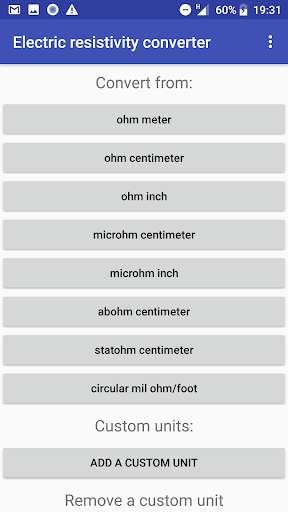 Run android online APK Electric resistivity converter from MyAndroid or emulate Electric resistivity converter using MyAndroid