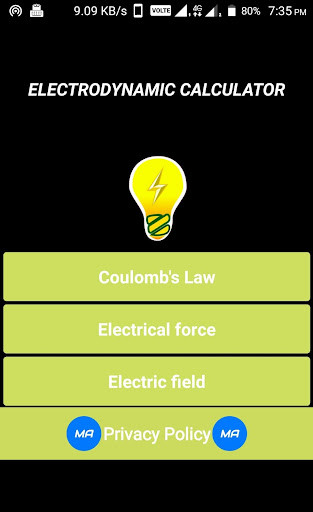 Run android online APK Electrodynamic calculator from MyAndroid or emulate Electrodynamic calculator using MyAndroid