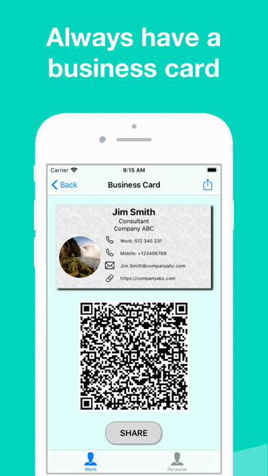 Emulate iPhone app Electronic Business Card using MyAndroid