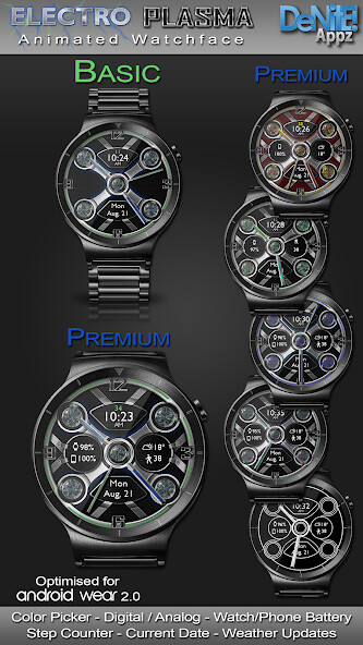 Run android online APK Electro Plasma HD Watch Face from MyAndroid or emulate Electro Plasma HD Watch Face using MyAndroid