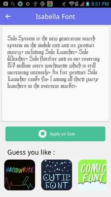 Emulate Android APK Elegant font #1 - Solo Font