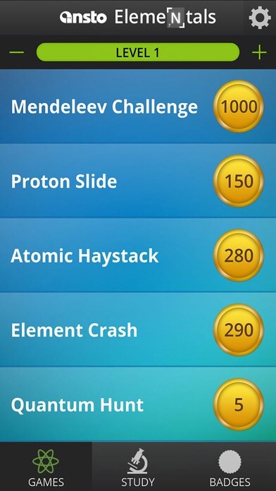 Emulate iPhone app Elementals Periodic Table Game using MyAndroid