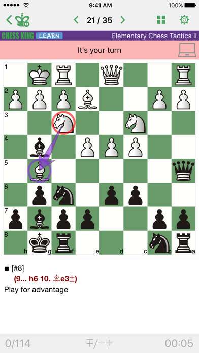 Emulate iPhone app Elementary Chess Tactics II using MyAndroid