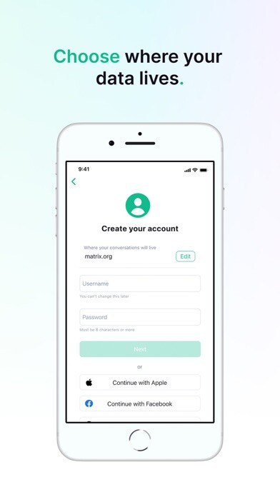 Emulate iPhone app Element Messenger using MyAndroid