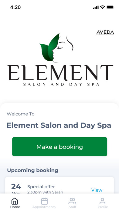 Emulate iPhone app Element Salon and Day Spa using MyAndroid Emulate iPhone app Element Salon and Day Spa using MyAndroid