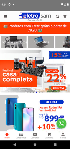 Run android online APK Eletrosam- Compre Online from MyAndroid or emulate Eletrosam- Compre Online using MyAndroid