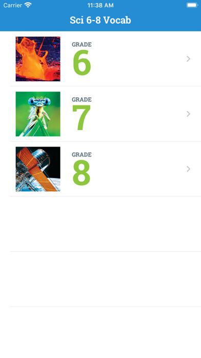 Emulate iPhone app Elevate Science 6-8 Vocab using MyAndroid