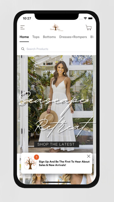 Emulate iPhone app Eleven Oaks Boutique using MyAndroid