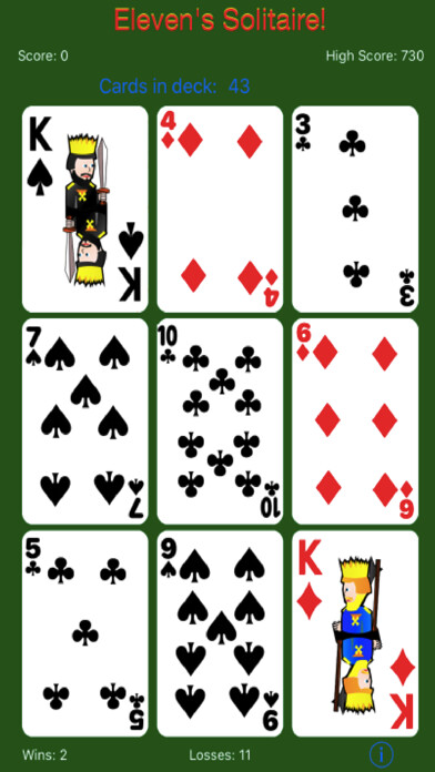Emulate iPhone app Elevens Solitaire using MyAndroid