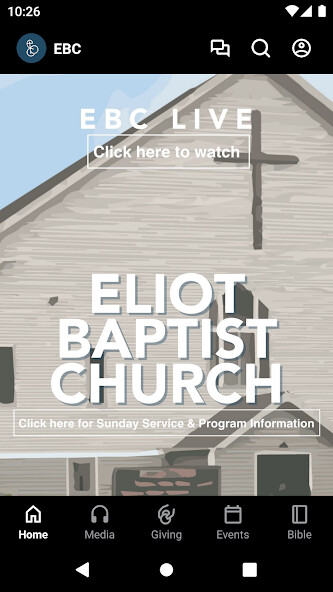 Emulate iPhone app Eliot Baptist Church using MyAndroid Emulate iPhone app Eliot Baptist Church using MyAndroid